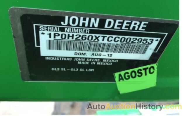 2012 JOHN DEERE H260, 1P0H260XTCC002953