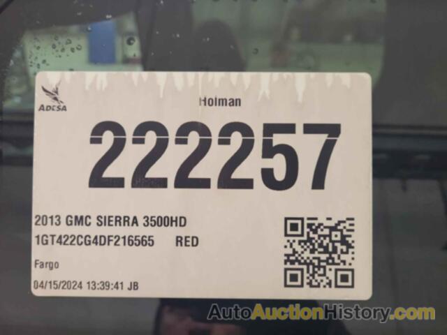 GMC SIERRA 3500HD WORK TRUCK, 1GT422CG4DF216565